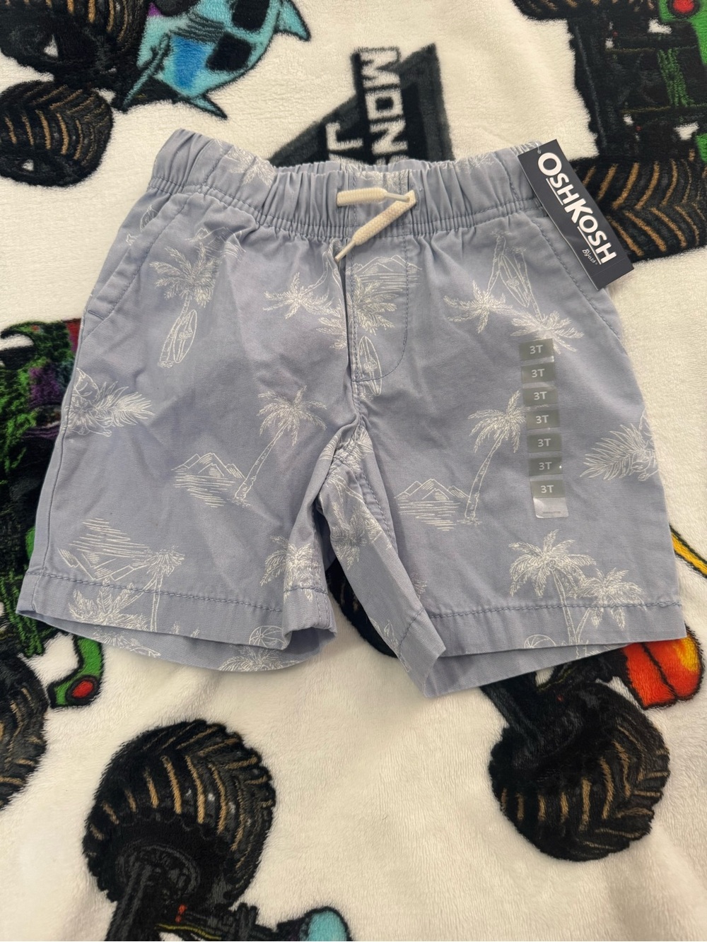 OshKosh B'gosh Light Blue Palm-Print Boys Shorts Size 3T